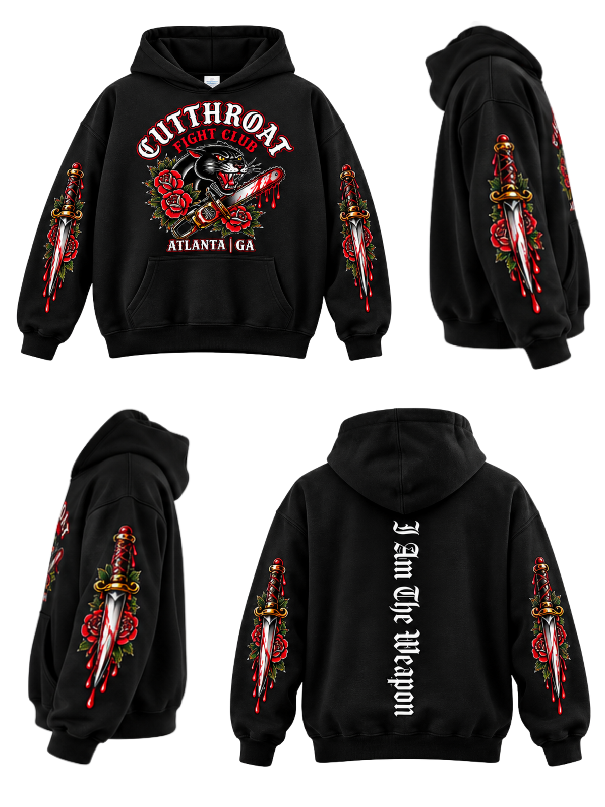 Drop-Shoulder Panther Hoodie